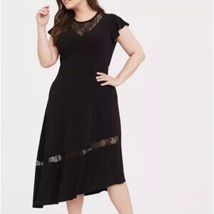 Midi studio knit asymmetrical dress